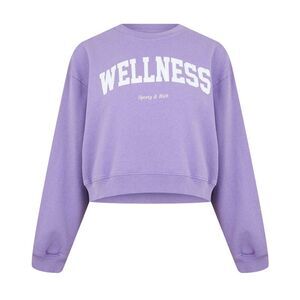 Wellness Womens/Ladies Crew Neck Crop Sweatshirt / Violet